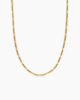 Open Station Box Chain Necklace in 18K Yellow Gold, 3mm